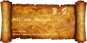 Mézes Ibolya névjegykártya